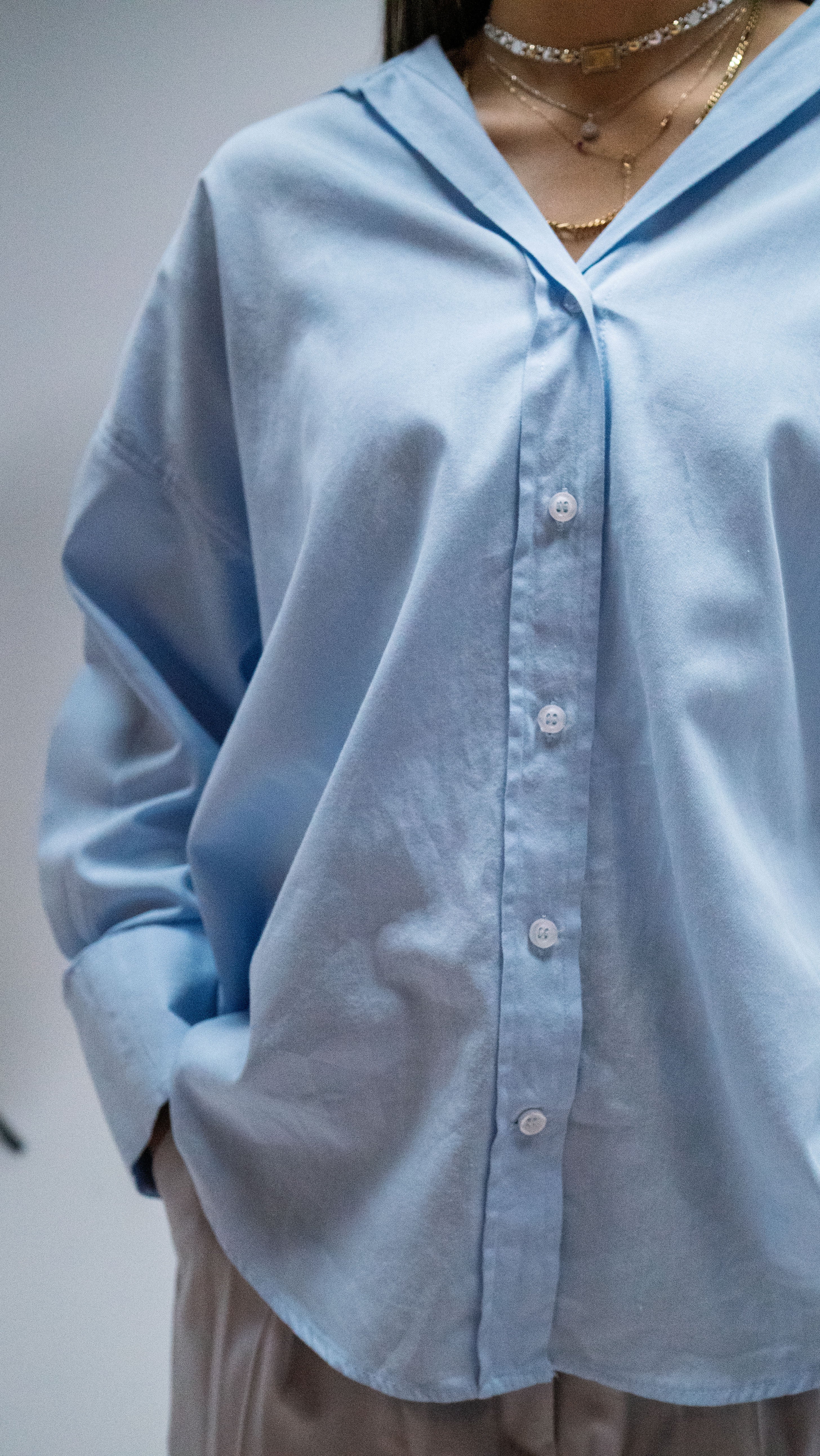 The Poplin Plain Shirt - Baby Blue