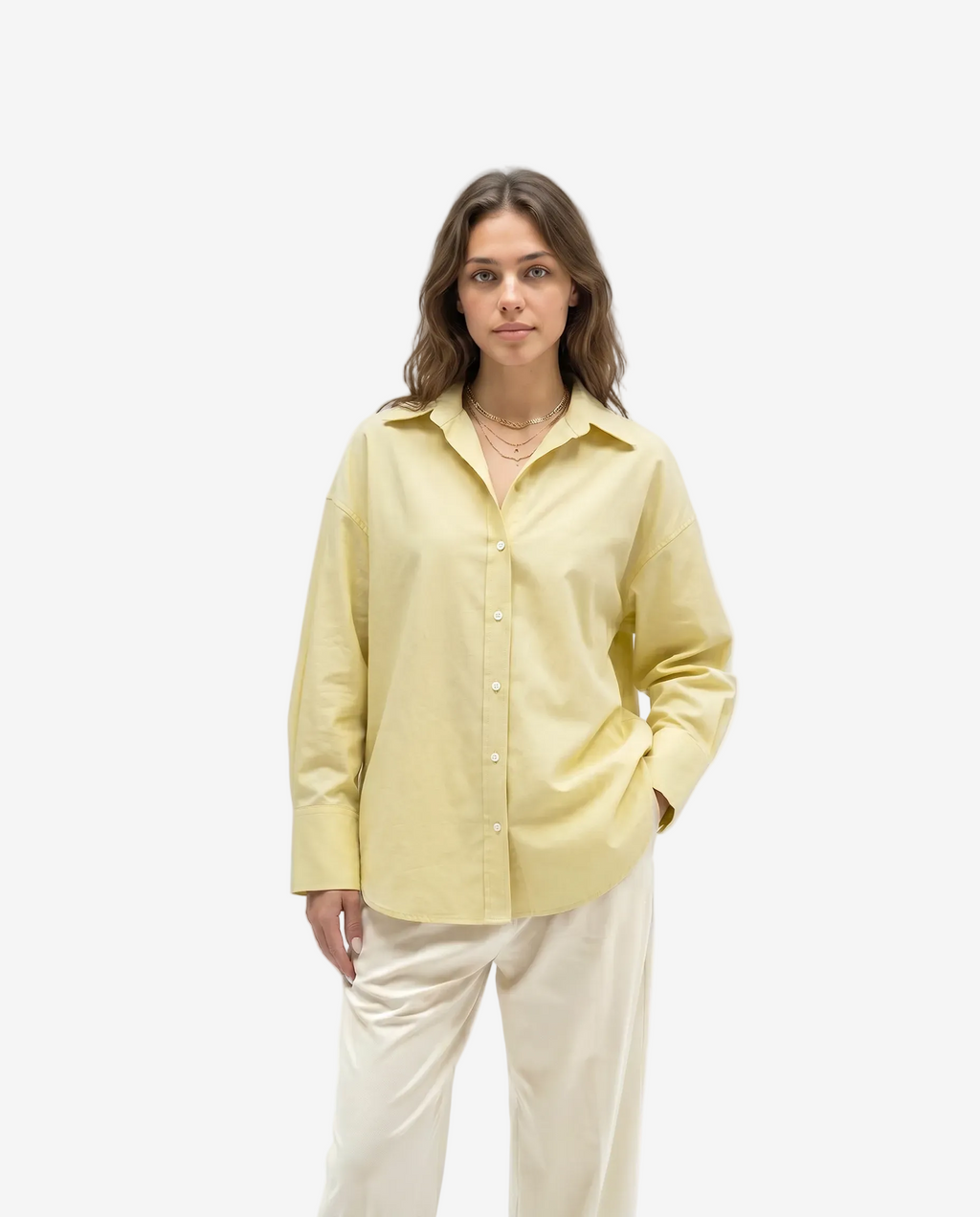 The Pale Butter Yellow Plain Shirt