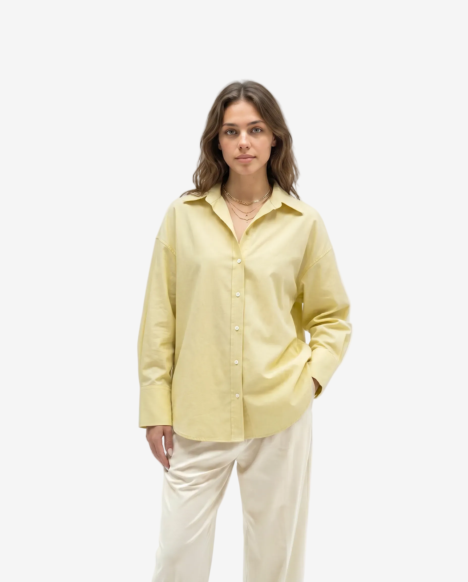 The Pale Butter Yellow Plain Shirt