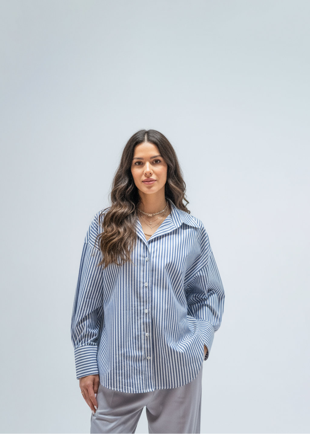 The Poplin Stripe Shirt – Blue on White